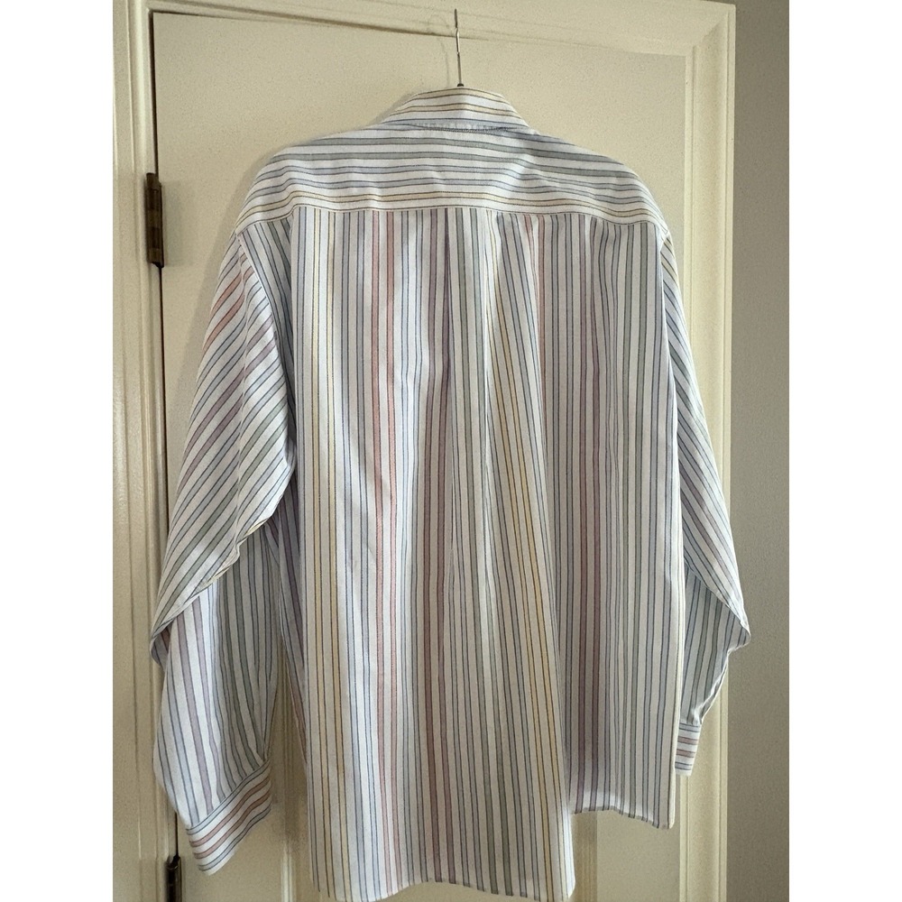 Brooks Brothers  Button Down Shirt Mens  LG pastel stripe 100% cotton Heritage - Picture 14 of 16